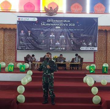   Dandim 0415/Jambi Kolonel Czi Sriyanto,M.I.R.,M.A., menjadi salah satu Narasumber dalam acara Seminar Kebangsaan di Balairung Universitas Jambi, Sabtu (30/10/2021). FOTO : SITERDIM 0415/JAMBI