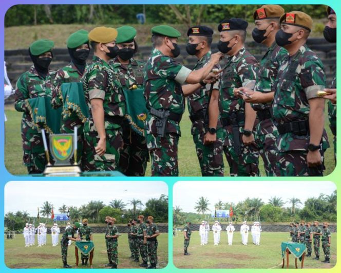 Pangdam II/Sriwijaya Mayor Jenderal TNI Agus Suhardi memimpin langsung Upacara Serahterima Jabatan 3 (tiga) Komandan Batalyon. (SRIWIJAYADAILY/PENDAM II/SWJ)