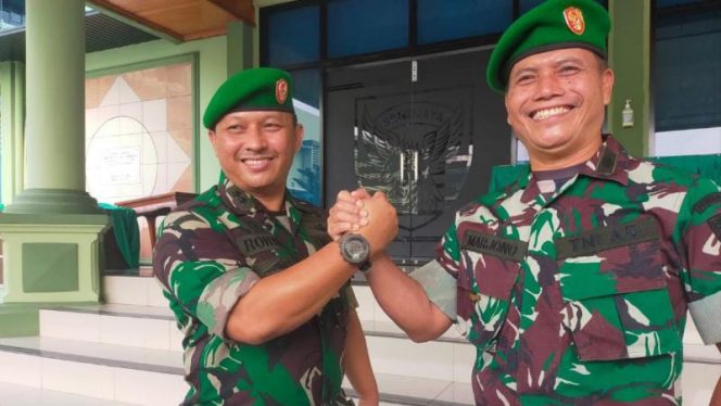 Kapendam II/Swj, baru dan lama, Letnan Kolonel Kav Rohyat Happy Ariyanto dan Kolonel Caj Jono Marjono (FOTO/intens.news)