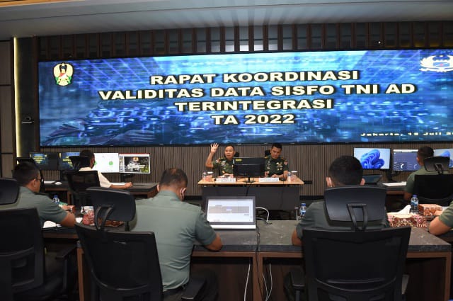 Kadisinfolahtad Pimpin Rakor Validitas Data Sisfo TNI AD Terintergrasi (Dispenad) 