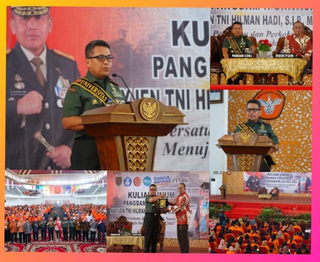 Pangdam II/Sriwijaya Mayjen TNI Hilman Hadi, S.I.P., M.B.A., M.Han, memberikan Kuliah Umum dengan tema 