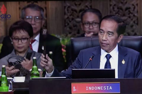 Presiden Jokowi secara resmi membuka KTT G20, di The Apurva Kempinski Bali, Selasa (15/11/2022). (Foto: Humas Setkab/Rahmat)
