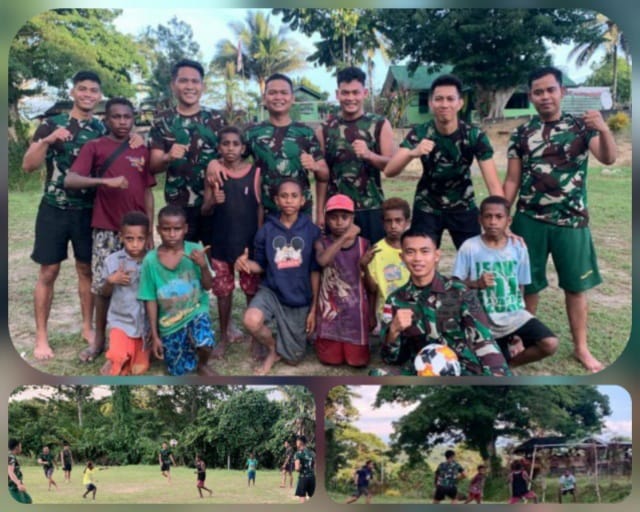 Satgas Yonif 143/TWEJ Tumbuhkan Semangat Olahraga Generasi Muda Di Perbatasan Papua