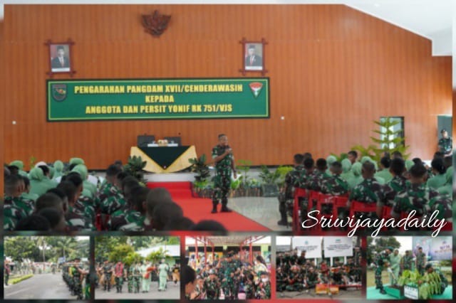 Kunjungi Mayonif RK 751/VJS, Pangdam XVII/Cenderawasih : Ciptakan Kehidupan Yang Solid Agar Menjadi Satuan Handal