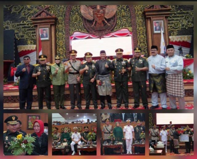 Pangdam II/Sriwijaya Didampingi Danrem 042/Gapu Menghadiri Rapurna DPRD Hari Jadi ke 66 Provinsi Jambi Tahun 2023