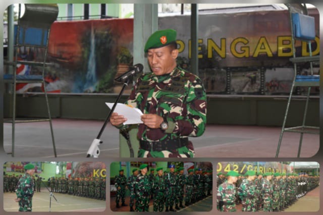 Korem 042/Gapu Gelar Apel Gabungan, Kasrem Bacakan Amanat Panglima TNI