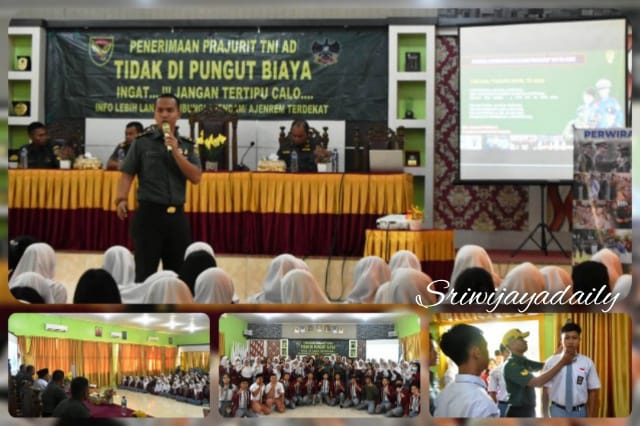 Ratusan Pelajar SMA Negeri 1 Metro Terima Sosialisasi Penerimaan Prajurit TNI AD/ FOTO : Dok. Pendam II/Swj