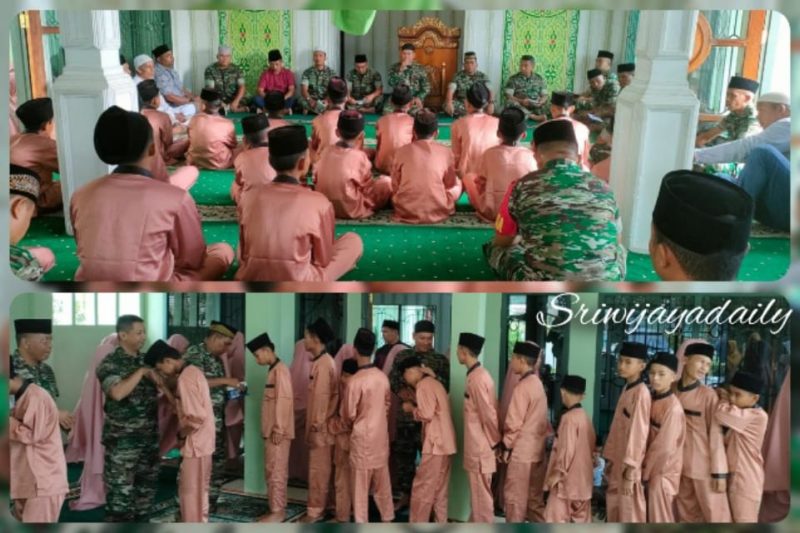 Keluarga besar Kodim 0415 Jambi, menyelenggarakan doa bersama yang dilanjutkan pemberian santunan kepada anak panti asuhan. Jumat (10/02/2023)/ FOTO : Dok. siterdim0415jambi
