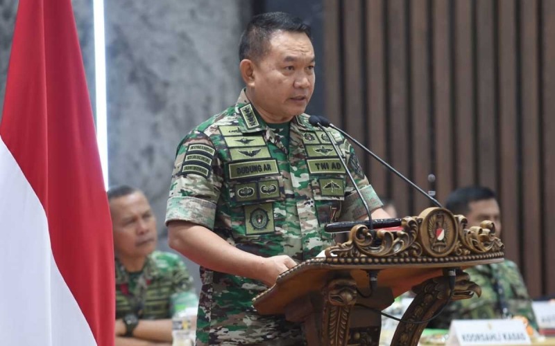 Pimpin Rapim TNI AD TA 2023, Kasad Tegaskan TNI AD Siap Kawal Pembangunan Nasional/ FOTO : Dok. Dispenad