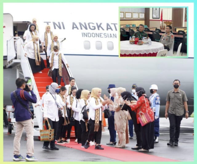 FOTO : Pangdam II/Swj Monitoring Rangkaian Kunker Ibu Iriana Jokowi Di Provinsi Lampung/Ist