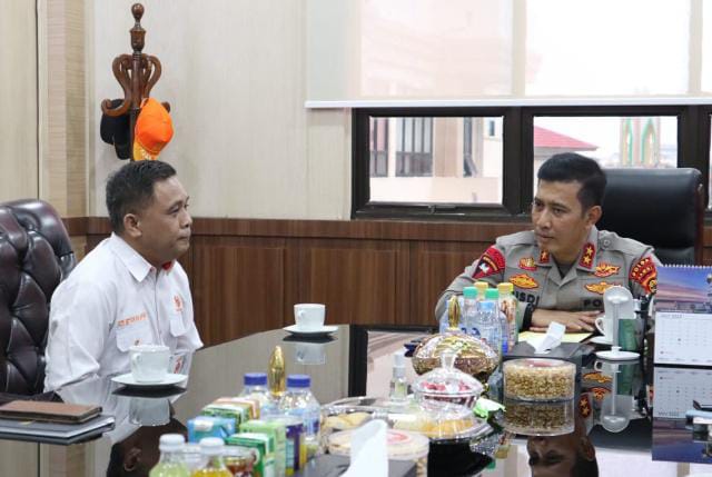 Kapolda Jambi Irjen Pol. Rusdi Hartono silaturahmi bersama Ketua KONI Provinsi Jambi Budi Setiawan,(F1R)