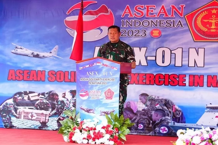 Panglima TNI Laksamana TNI Yudo Margono dalam acara ASEX 01-Natuna. (Puspen TNI)